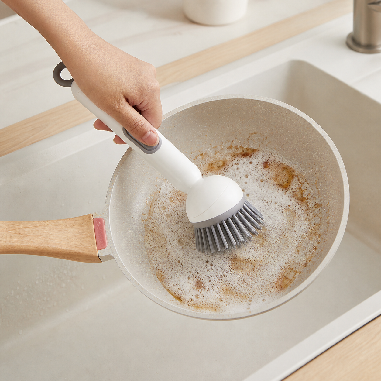 Nurello FlexClean Soap-Dispensing Dish Brush