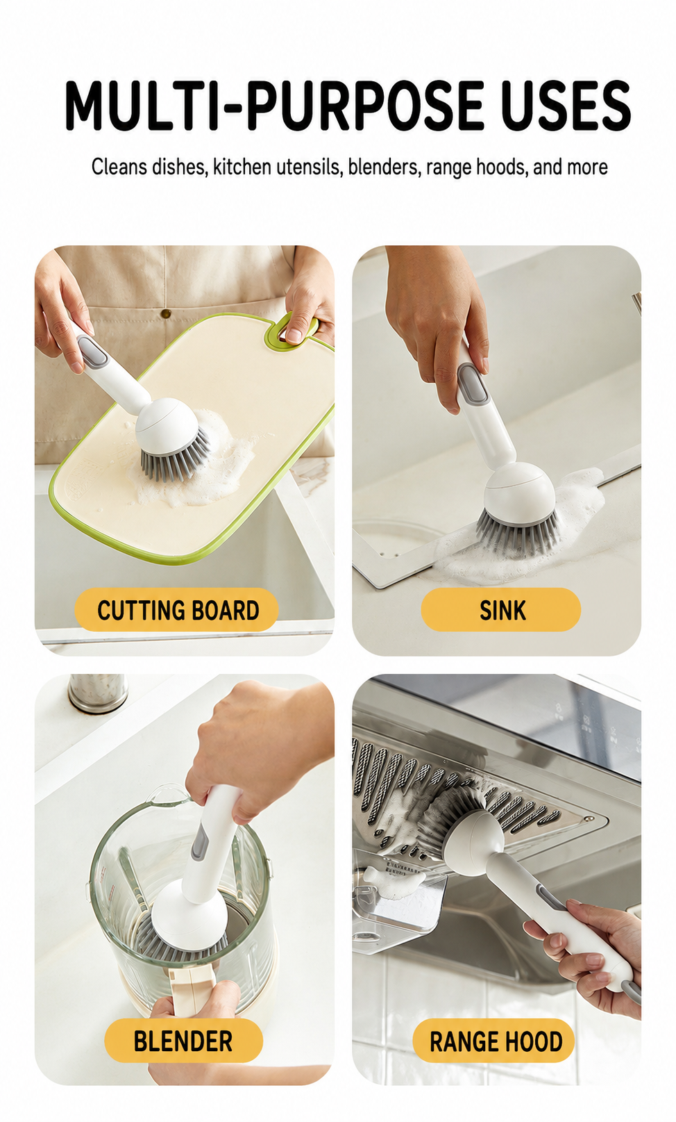 Nurello FlexClean Soap-Dispensing Dish Brush